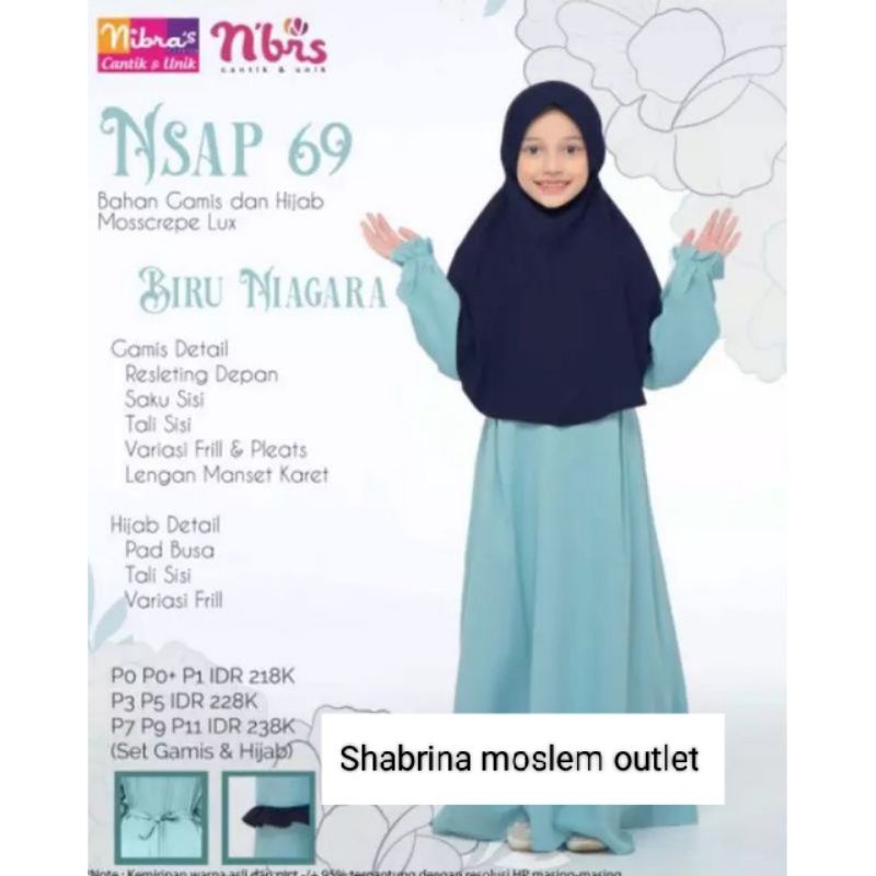 BIG SALE .  Cuci Gudang Promo Nibras Gamis Anak Perempuan Size 5