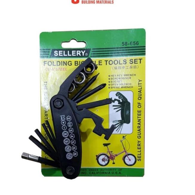 Folding Bicycle Tools set Sellery / Obeng , Kunci sok Set Sepeda