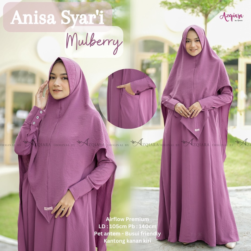 Anisa Syari Gamis Muslim Dress Fashion Muslim Original Produk By Qiara