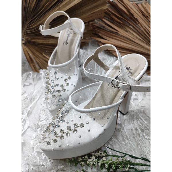 sepatu wanita atalia wedding putih 12cm