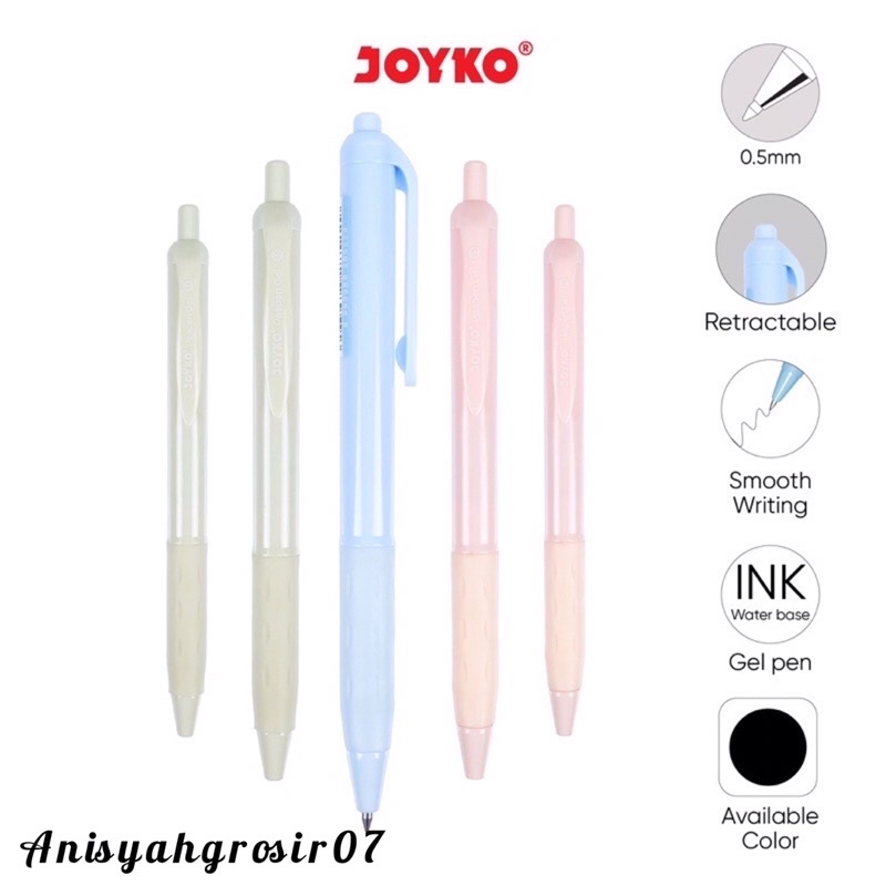 

(Satuan) Pulpen Bulpen Bolpoin cetekan Gel Joyko Paspen GP-337 0.5mm Hitam