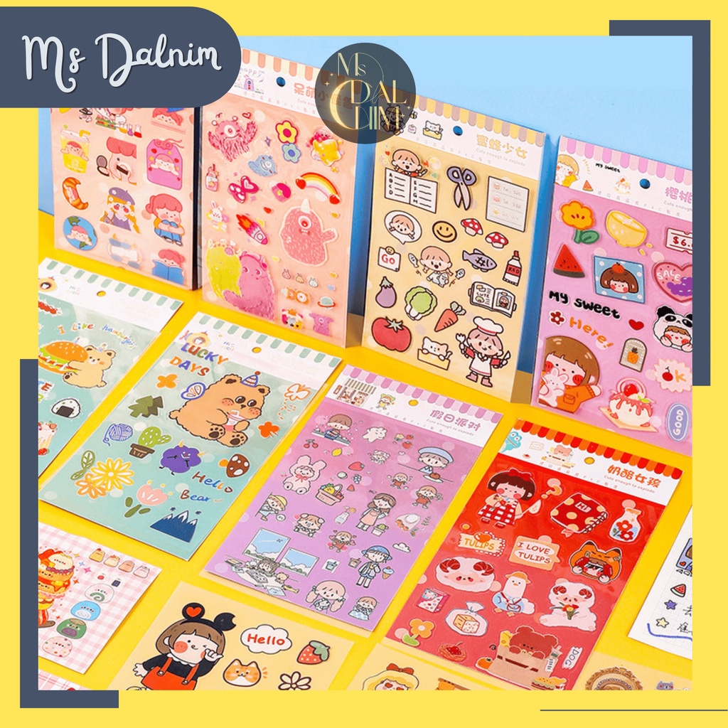 

Stiker Aesthetic Anti Air PVC (6 Lembar) Deco Photocard Cartoon Lucu Banyak Model Colorful Transparan Dekorasi Buku Diari Jurnal / Deco Sticker Kpop Idol PC Toploader HP Cute Jepang Korea Kawaii DIY Diary Planner Journal Scrapbook Craft [ST73]