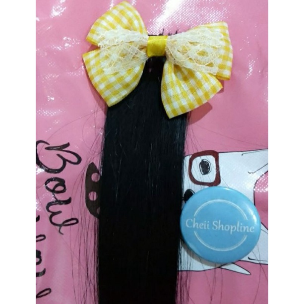 RB CHEII Rambut Lurus Smoothing Ponytail Pita jepit Anak Ribbon / Hair Clip / Rambut Palsu Sintetis