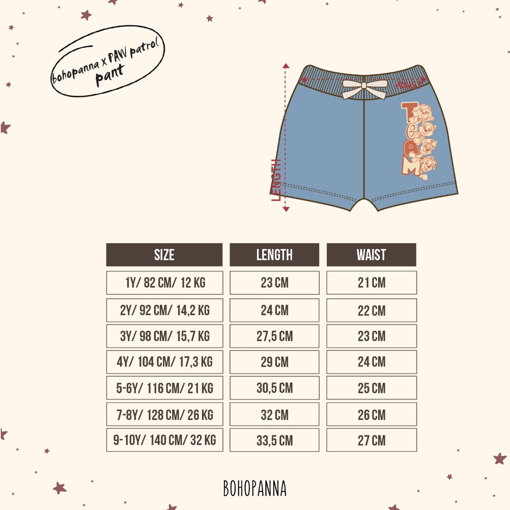 Bohopanna Paw Patrol Pant / Celana Pendek Anak Unisex
