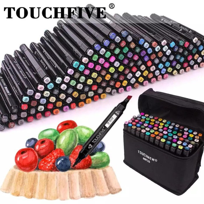 

[COD] TouchFive Marker 80 PCS / Twin Marker Sketsa Drawing /Animation Sketsa - 48 Warna