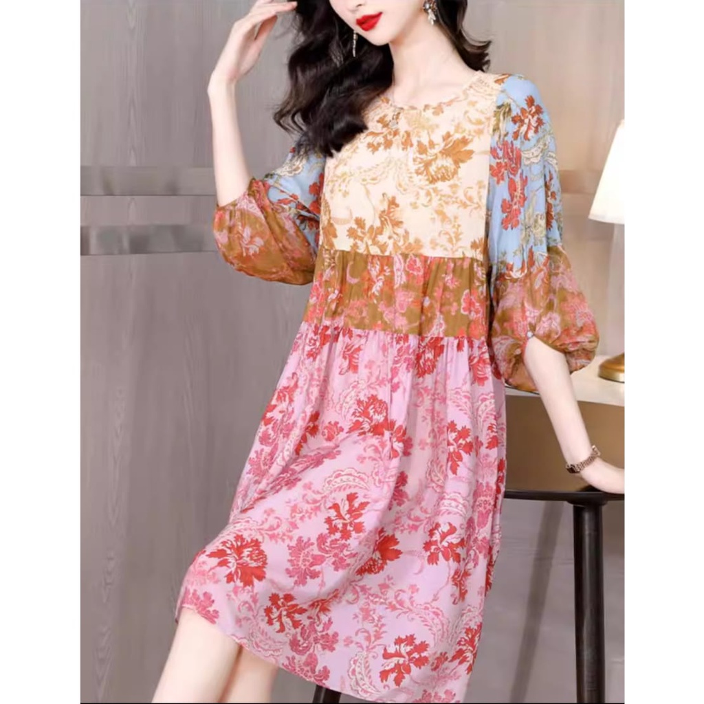 TM 6940 Dress charitina patchwork loose import