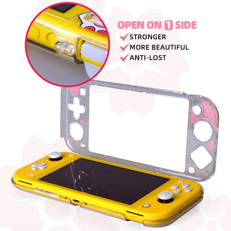 Case Nintendo Switch Lite Casing Floral Sakura Bunga Pink Crystal