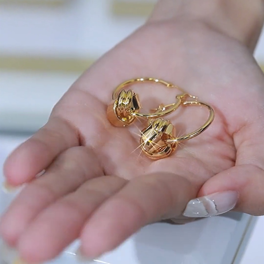 Anting Kait Gantung Temperament Desain Manikmanik Gaya Koreasimplemewah Untuk Wanita