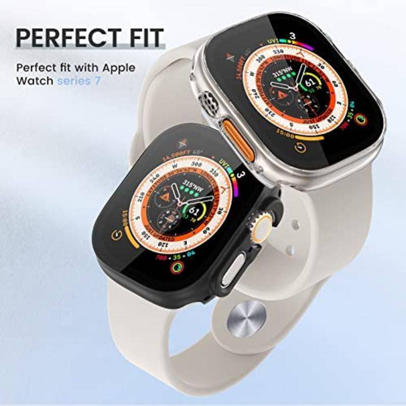 Case Pelindung Layar Tempered Glass Bumper Ultra Tipis 49mm Shockproof Untuk Apple Watch iWatch 49mm