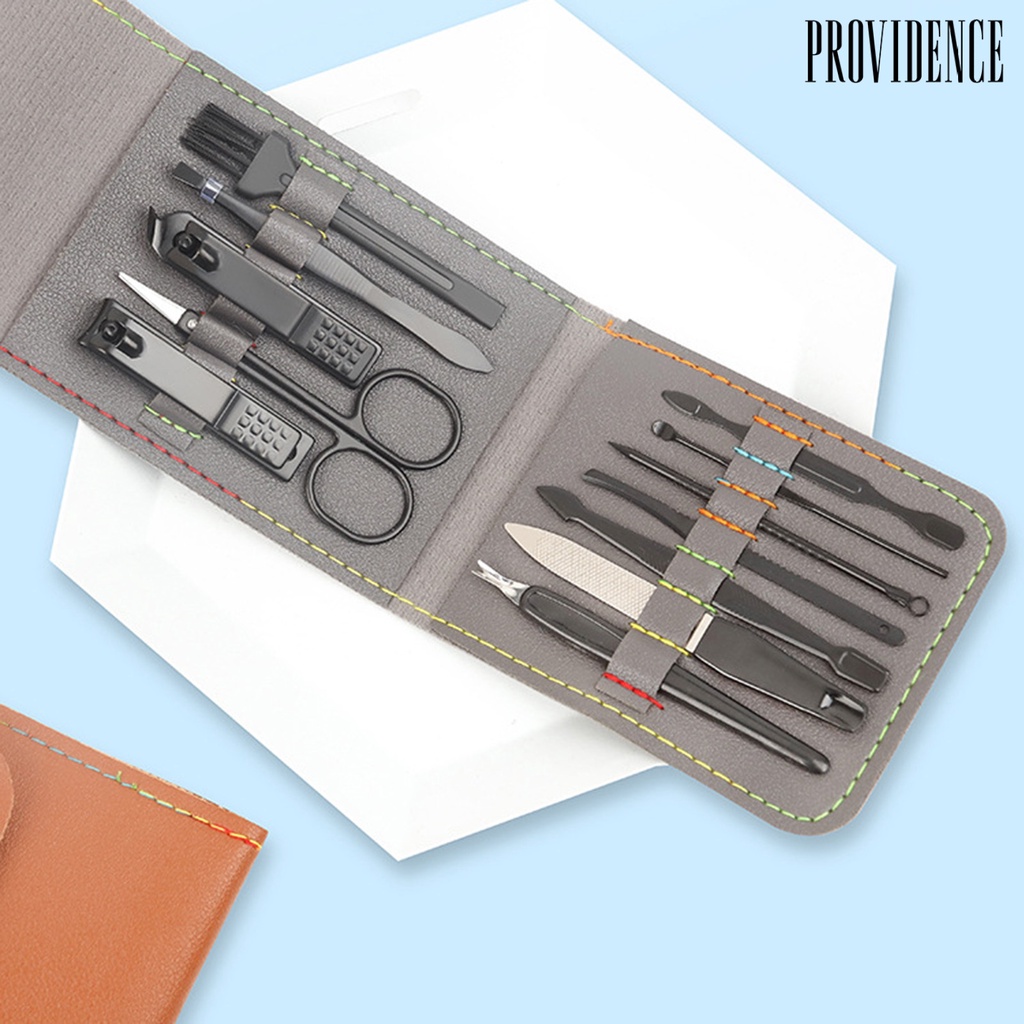 12 Pcs / Set Gunting Kuku Bahan Carbon Steel Warna Solid Model Lipat Untuk Perawatan