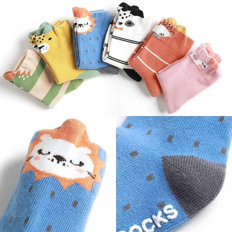 kaos kaki anak usia 0-2 tahun import premium / kaos kaki bayi karakter ANIMAL anti slip