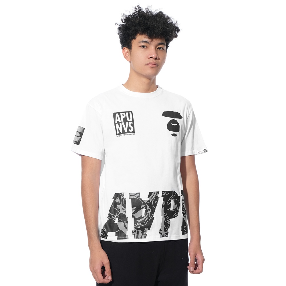 Aape by A Bathing Ape Camo Text T-Shirt Black