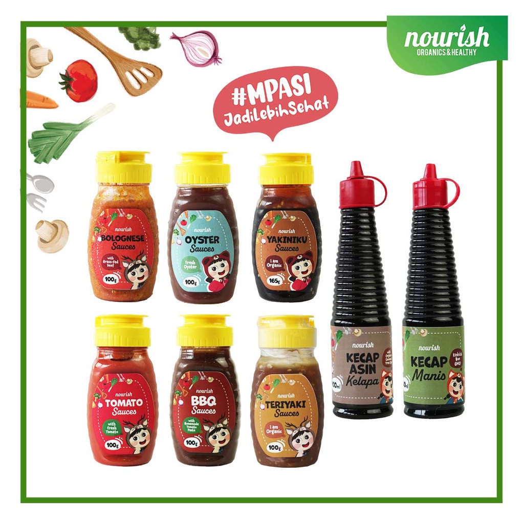 Nourish Saus Bumbu MPASI No MSG / Kecap MPASI No MSG / Saus Organik / Saus Bumbu Tanpa Pengawet / Kecap Tanpa Pengawet