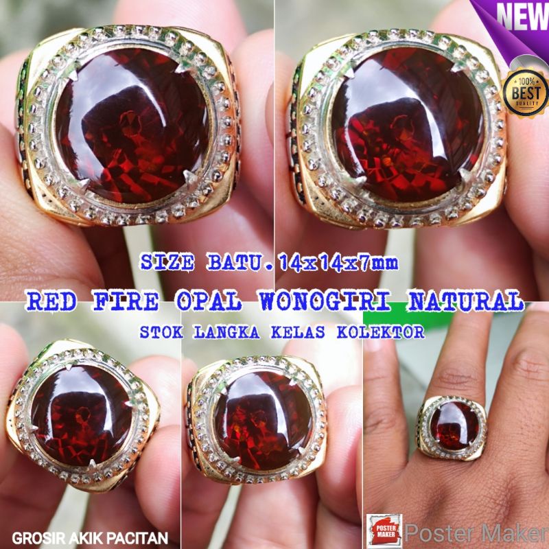 JUMBO LIMITED EDITION RED FIRE OPAL WONOGIRI NATURAL