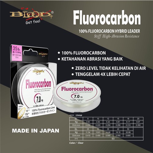 Senar Leader Blood 100% Fluorocarbon Japan 50 M