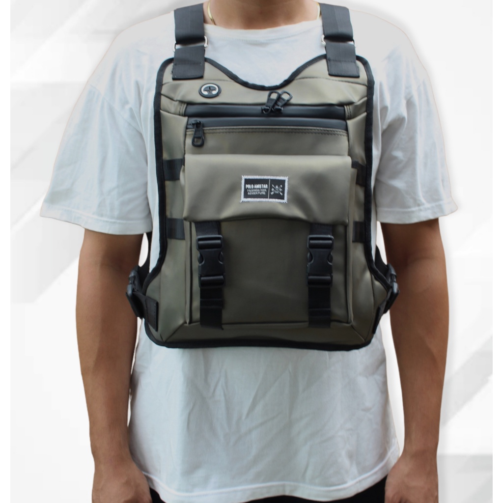 Chest Bag Waterproof Polo Amstar Original Tas Rompi Tas Dada Tas Selempang Pria Anti Air