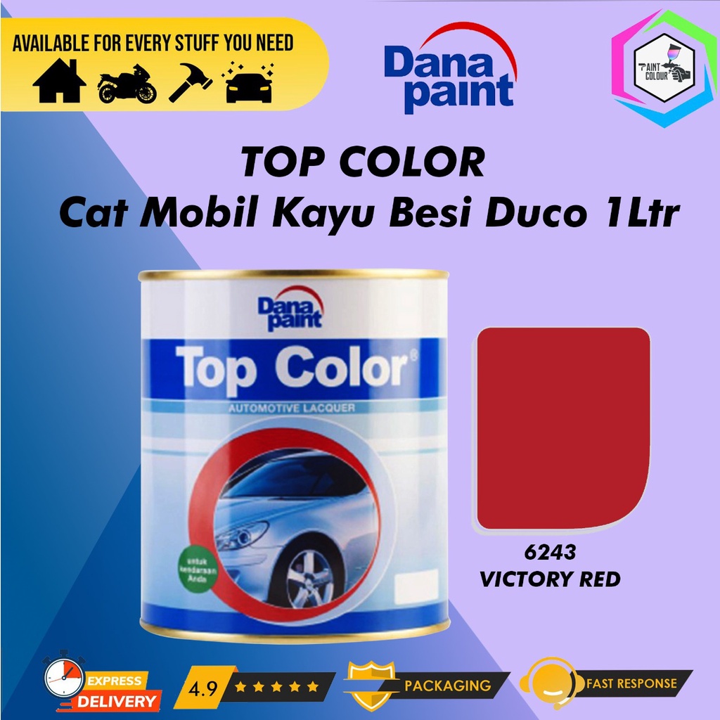 TOP COLOR 6243 Victory Red - Cat Mobil Kayu Besi Duco