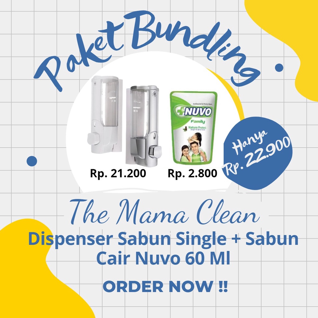 DISPENSER SABUN SINGLE + SABUN CAIR NUVO (Paket Bundling)