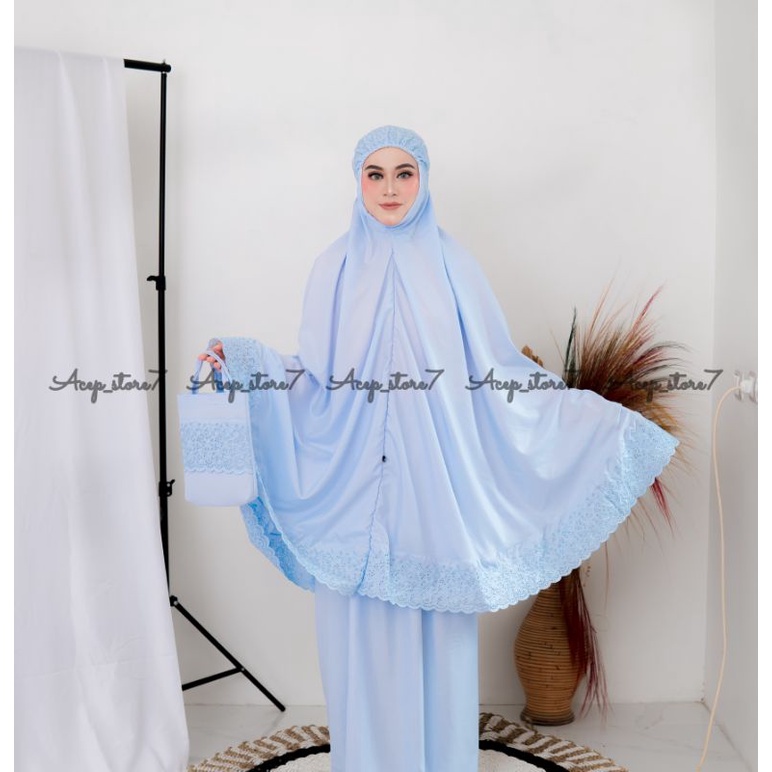 MUKENA DEWASA SITI KHADIJAH PREMIUM FREE TAS  BORDIR KHADIJAH  PASTELEENA  JUMBO