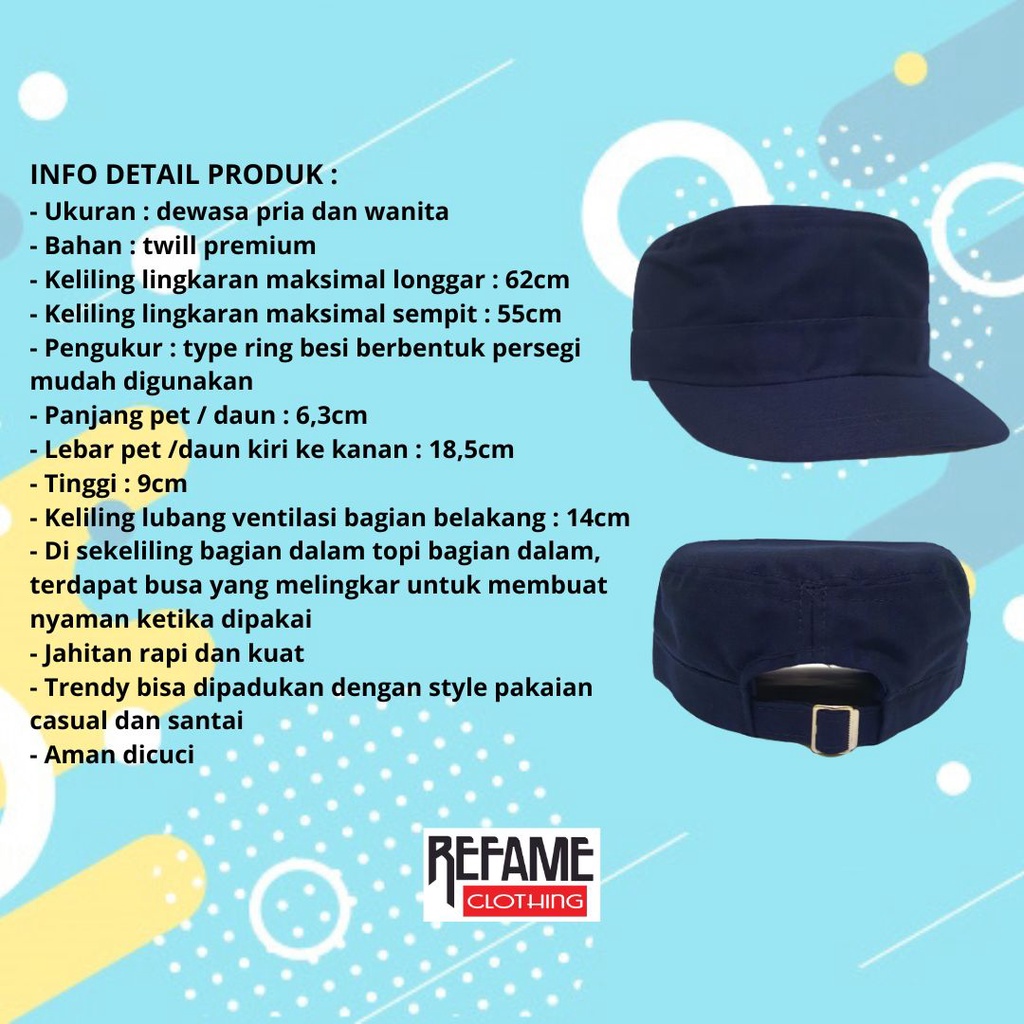 Topi Komando Outdoor Polos Model Atas Rata Pria Wanita Ukuran Dewasa