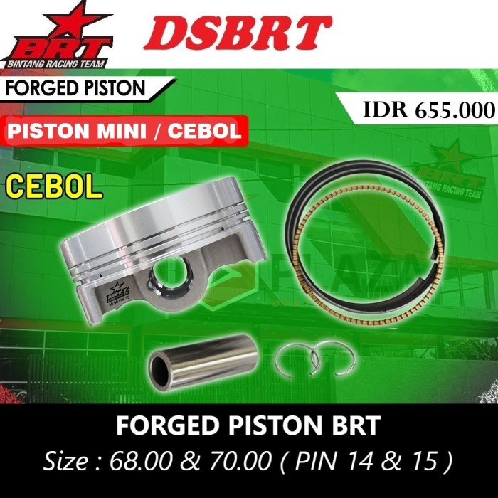 PISTON FORGED BRT FORGING 68 70 MM PIN 14 & 15 CEBOL MINI