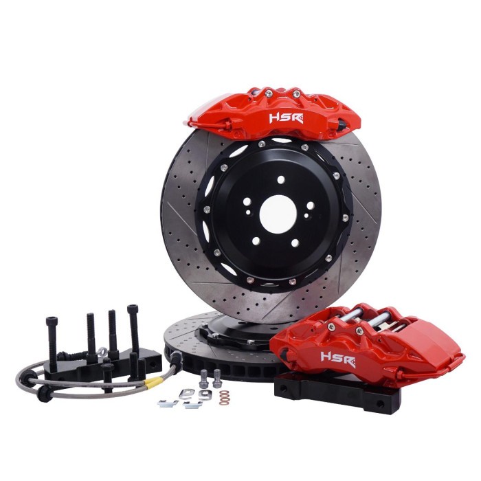 BBK RED HSR 4 PISTON MZ7609 REAR 330X24 DRILLED SLOTTED BMW E46 (SCONTO10)