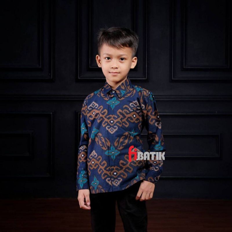 TERBARU couple sweet// Couple baju batik ayah dan batik anak kemeja batik warna navy