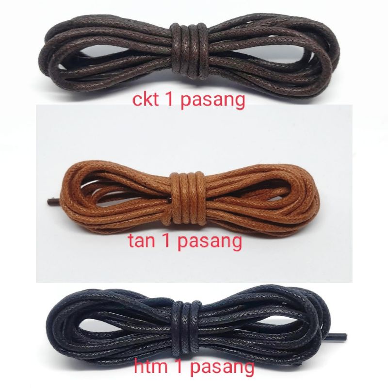 tali sepatu wax tali lilin bulat tali sepatu kulit bahan katun