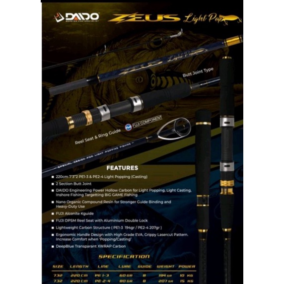 joran daido Zeus light popping 732/220cm