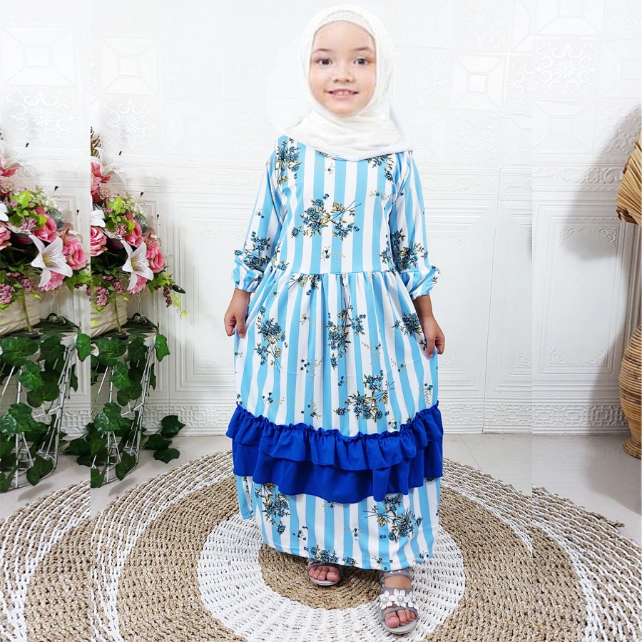 BUNGA NEBULA DRESS 2-12tahun GAMIS ANAK SYARI CANTIK GL FASHION