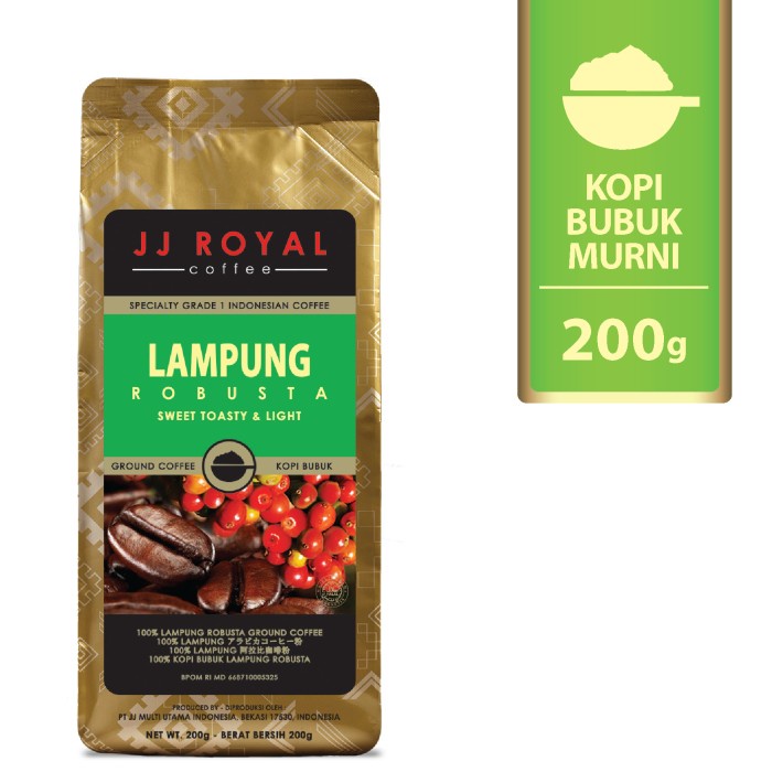 

JJ ROYAL KOPI LAMPUNG ROBUSTA GROUND BAG 200G