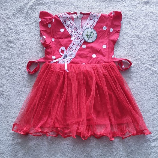 Dress Anak 1 2 tahun baju anak cewek perempuan polka model kimono japan