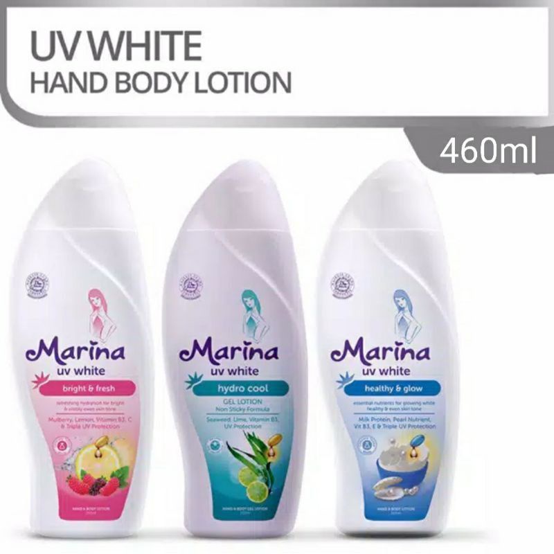 Marina UV White Handbody Lotions 460 ML healthy Glow Hydro Cool