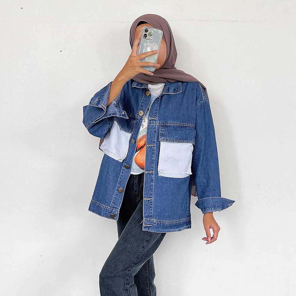 Aesthetic Jaker Jins Perempuan Korea Kekinian Jakaet Jeanns Korean Style Jacket Jean Cwek Atasan New