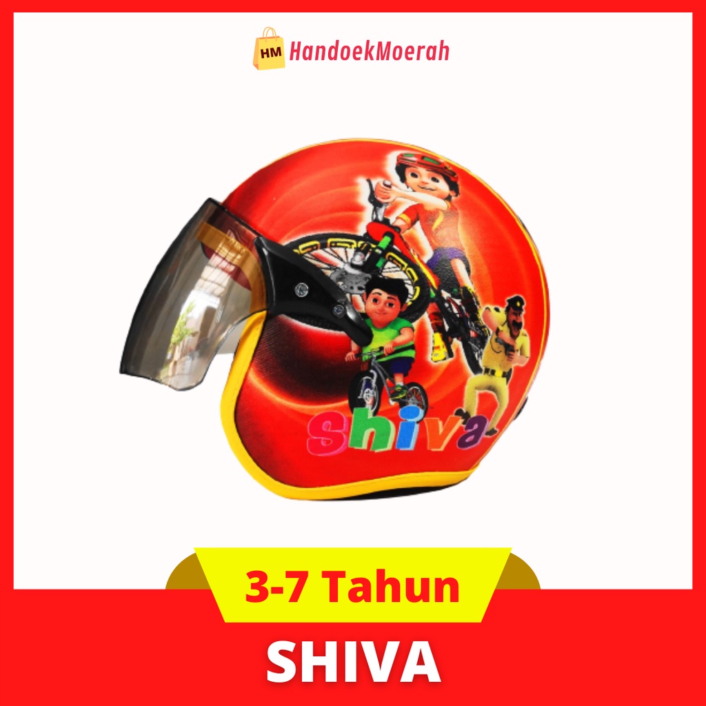 Helm Anak HALF FACE SHIVA Murah / Helmet Non SNI / Helm Karakter Kartun Lucu / Helm Anak Cowok Laki Laki 3 4 5 6 7 Tahun