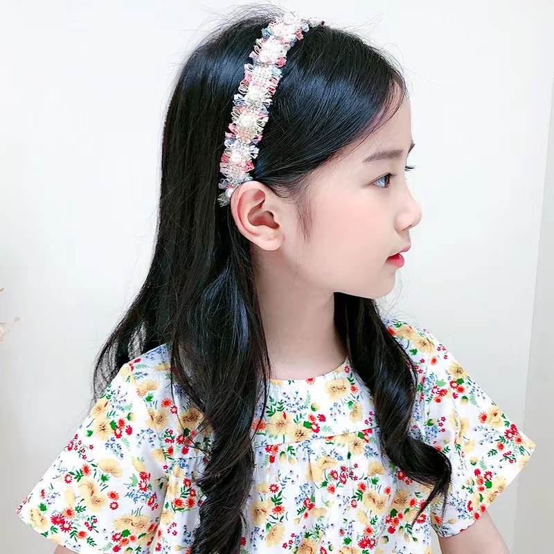 Bando Bunga Mutiara Anak Perempuan Colorful Fashion Wanita Korea