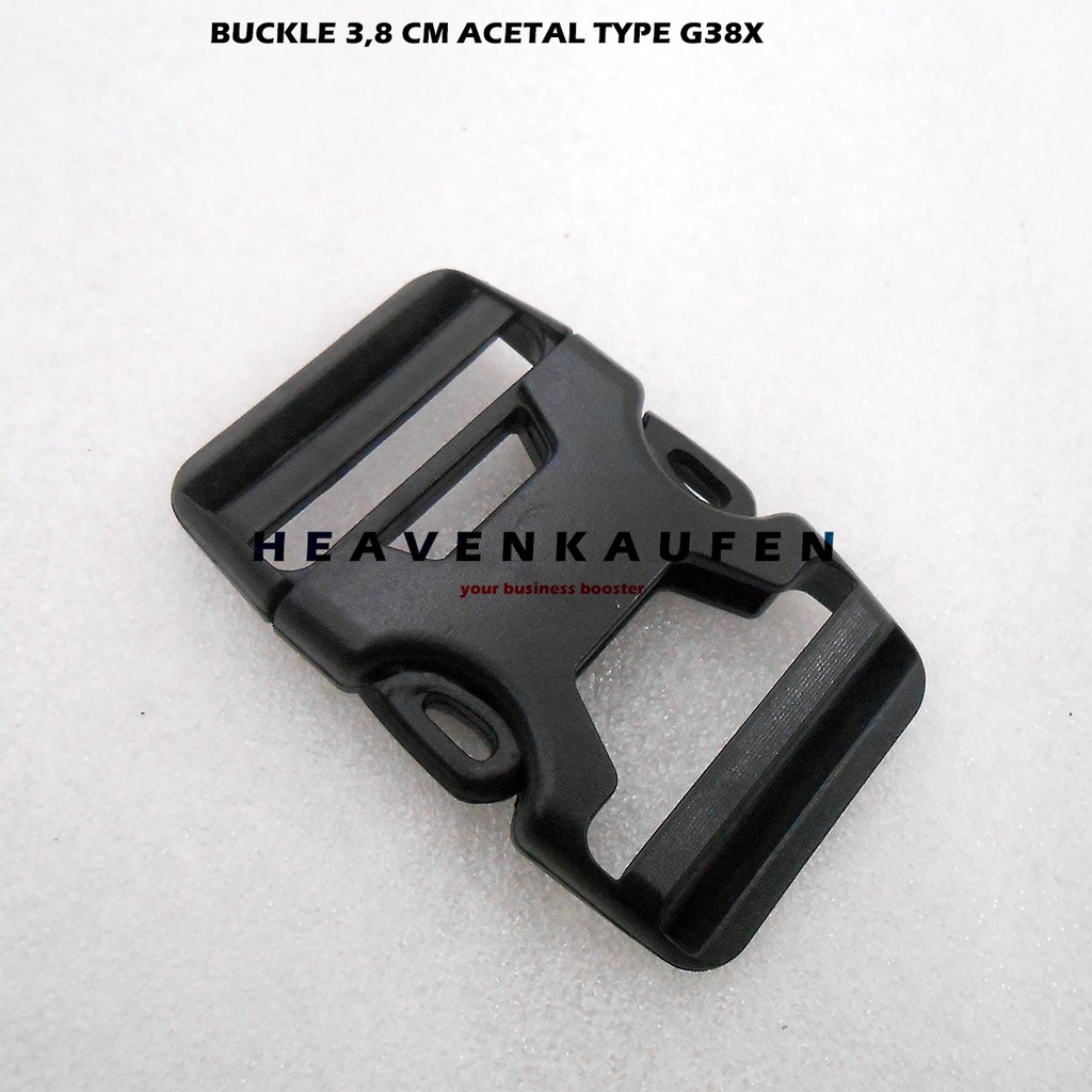 Buckle Kunci Sodok Tas 3,8 cm Acetal Hitam Type G38X Ecer Grosir