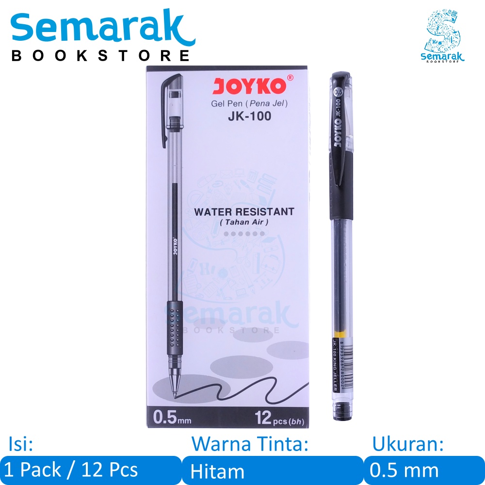 

Joyko JK-100 Pena Jel Tahan Air 0.5 - Hitam [1 Pack / 12 Pcs]