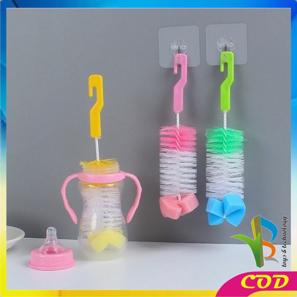 RB-C42 Sikat Botol Susu Bayi + Free Sikat Dot / Pembersih Botol Susu 2in1 Baby Bottle &amp; Nipple Brush