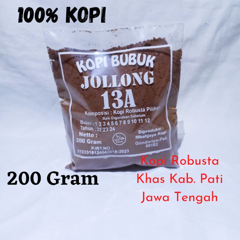 

Kopi bubuk jollong 13a 200gram kopi tulen kopi robusta stara gayo