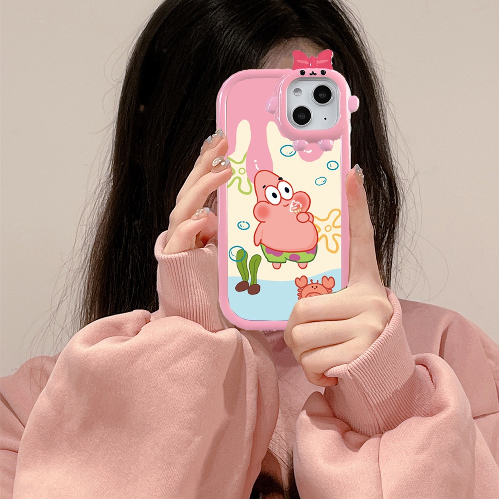 Realme 10 C55 C33 C35 C31 C30 C21Y C25Y 9i 6i 5s 5i 7i C15 C25 C25 C11 C20 C3 C2 C1 Narzo 50A Case Pelindung Lensa Monster Kecil Lucu Kartun Spongebob TPU Soft Cover RIXUAN