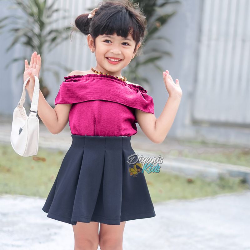 SET MAUDY-Setelan Rok Scuba dan Blouse Anak | Oneset anak perempuan