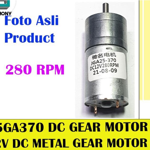 25GA370 DC 12V MOTOR DINAMO GEAR BOX DYNAMO GEARBOX - 130Rpm