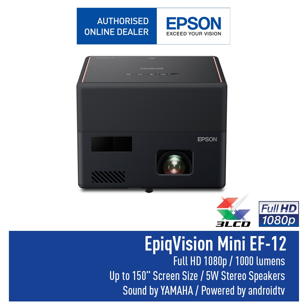 Proyektor EPSON Mini  EF-12 EF12  EF 12 Full HD 1.000 Lumens Laser Projection TV