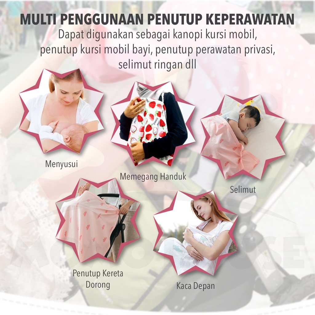 MOMO HOUSE Kain Penutup Menyusui Bayi Apron Menyusui Nursing Cover Apron Menyusui