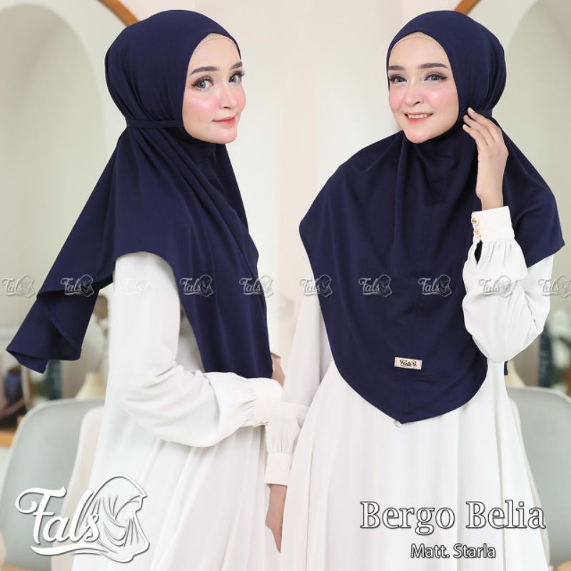 [Ori Fals ] BERGO BELIA••hijab bergo instan polos••hijab instan jersey starla