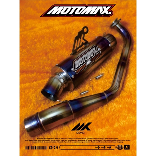 Knalpot MOTOMAX RACING ORIGINAL type M12 Purple (Full stainless steel) KNALPOT ROADRACE KNALPOT DRAG