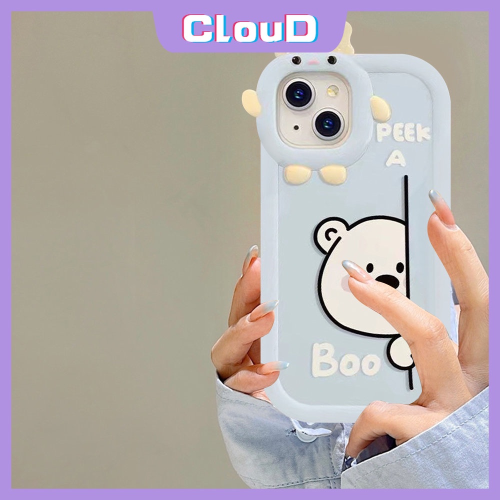 Soft Case Tpu Motif Kartun Beruang Anjing 3D Untuk iPhone 7Plus 11 13 12 14 Pro Max X XR XS Max 8 7 6s 6 14 Plus SE 2020