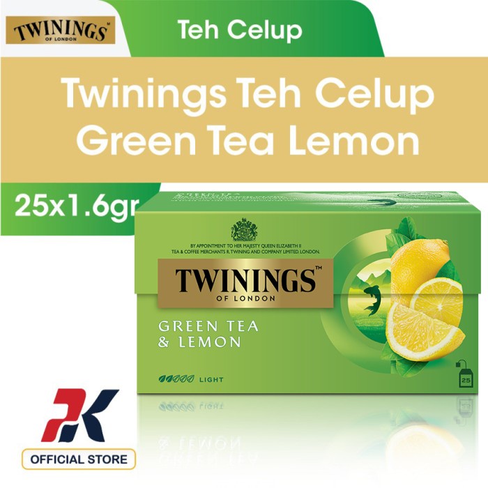 

TWININGS TEH CELUP GREEN TEA LEMON 25X1.6GR