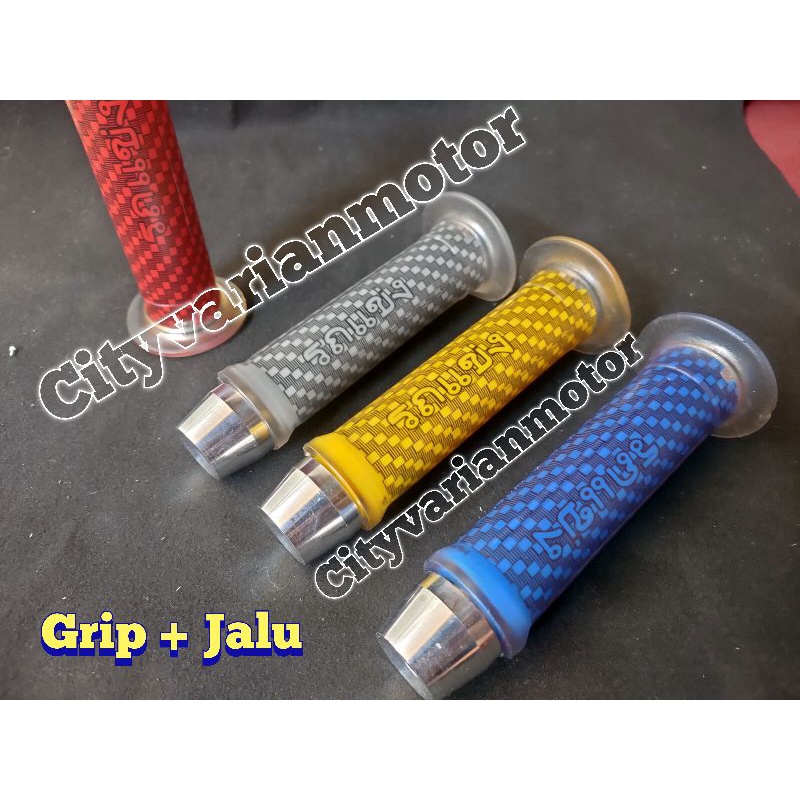 Hand Grip Hanfat Handgrip Karbon Carbon plus Bandul Jalu Stang Twotone Heng